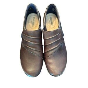 Clark’s‎ Collection Everlay Heidi Brown/Navy Loafer Size 7 Air Cushion Slip-on